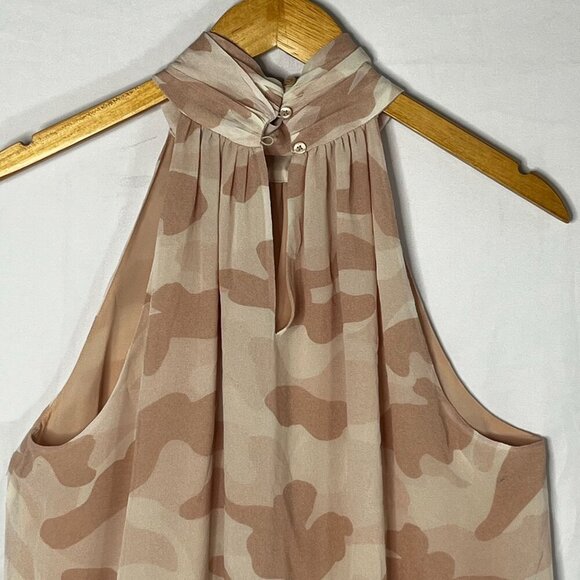 Joie Turtleneck‎ Camouflage Camo Sleeveless Blouse Silk Pink Size Medium - Picture 7 of 10